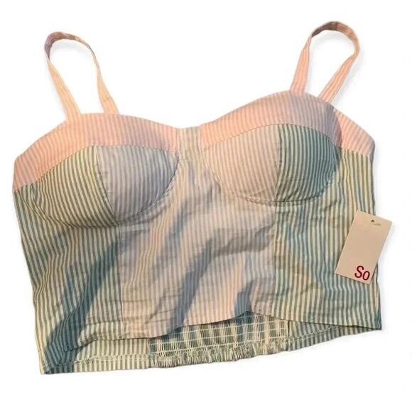 SO color block stripe bustier crop top - Picture 1 of 1